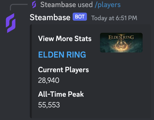 Steambase Discord Bot Screenshot